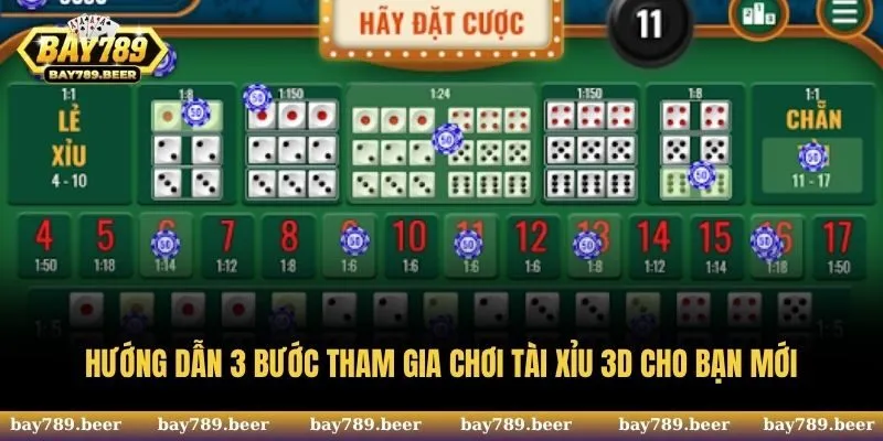 Hướng dẫn 3 bước tham gia chơi Tài Xỉu 3D cho bạn mới